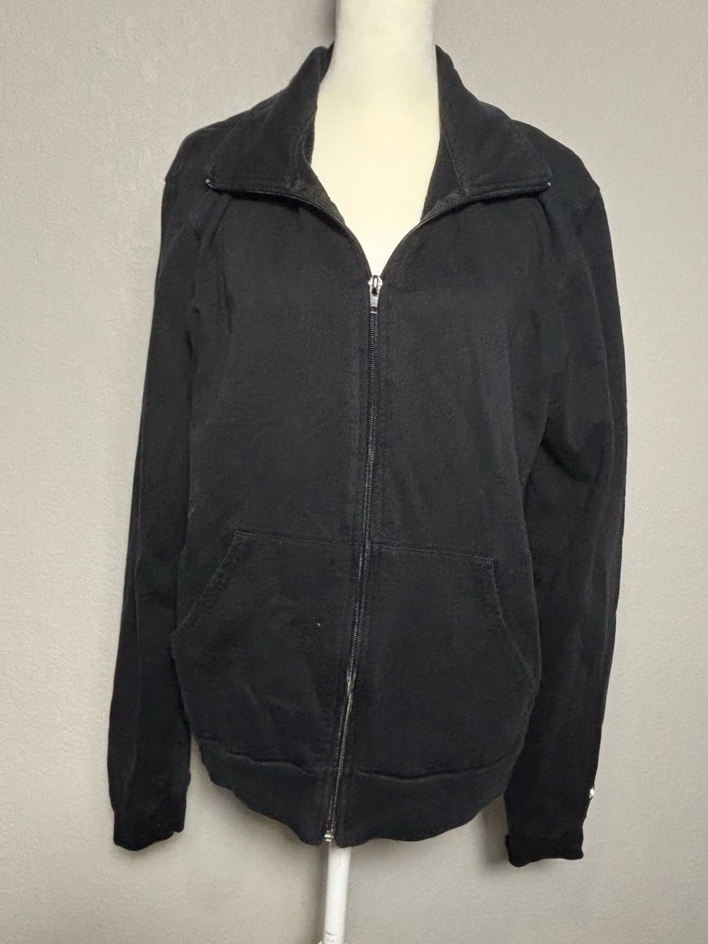 Women's Black Zip-Front Bomber Jacket